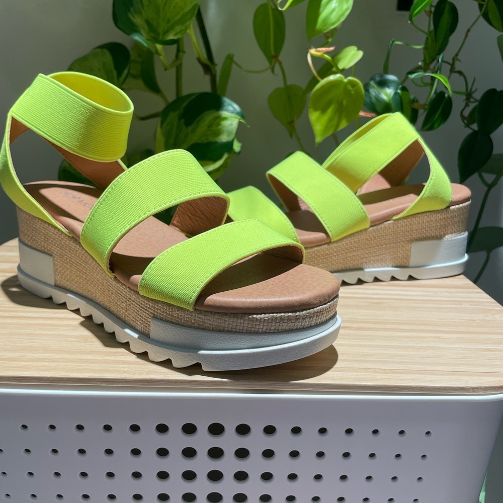 Platform Wedge bright yellow sandal